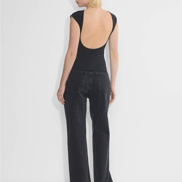 TNA Aritzia NWT hold it times t-shirt black XL open back - Picture 11 of 11